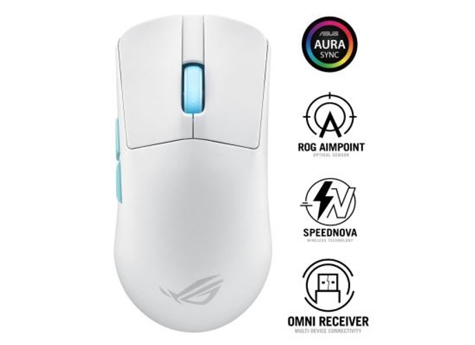 Asus P713 ROG Harpe Ace Aim Lab Edition Wireless Gaming Mouse, 88 Hour Battery Life, Speednova Technology, 36000 DPI Sensor, 70M Click Durability, 1000hz Rolling Rate, White product thumbnail 2