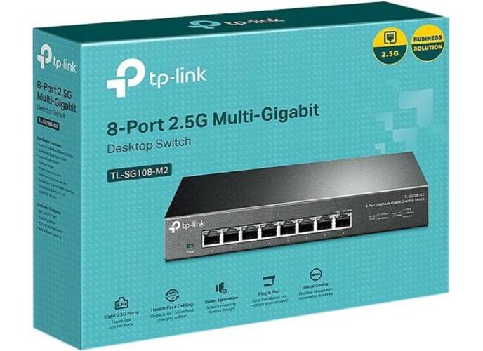 TP-Link TL-SG108-M2 - 8 Port Multi-Gigabit Unmanaged Network Switch, Ethernet Splitter, 2.5G Bandwidth, Plug & Play Desktop/Wall-Mount Fanless Metal Design product thumbnail 2