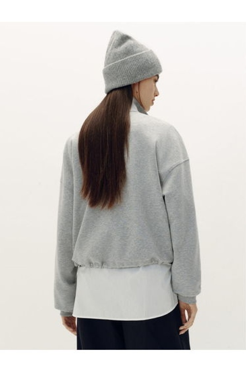 Women's Zip Pullover with Checked Collar Detail product thumbnail 4