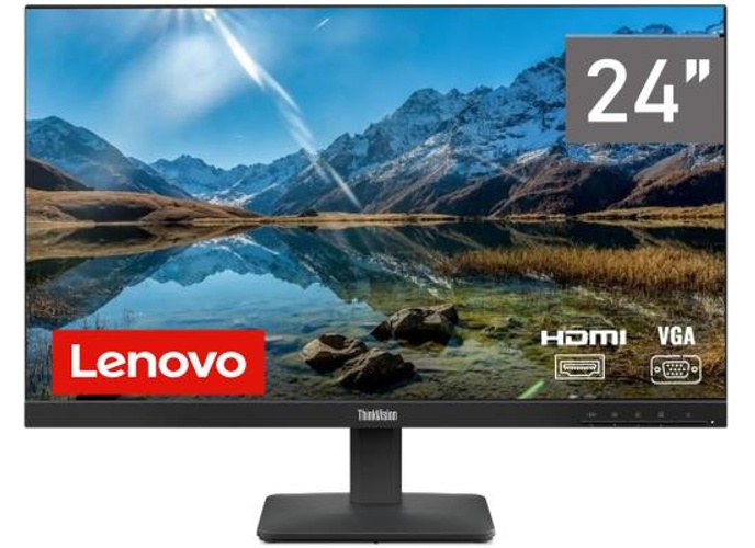Lenovo ThinkVision S24-4e IPS 24" Full HD 99% sRGB 100Hz Eyesafe & Low Blue Light w/ VGA & HDMI Interface - Black product thumbnail 2