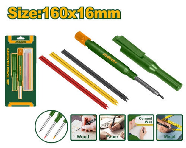 JADEVER Carpenter Pencil Set with Refills & Sharpener