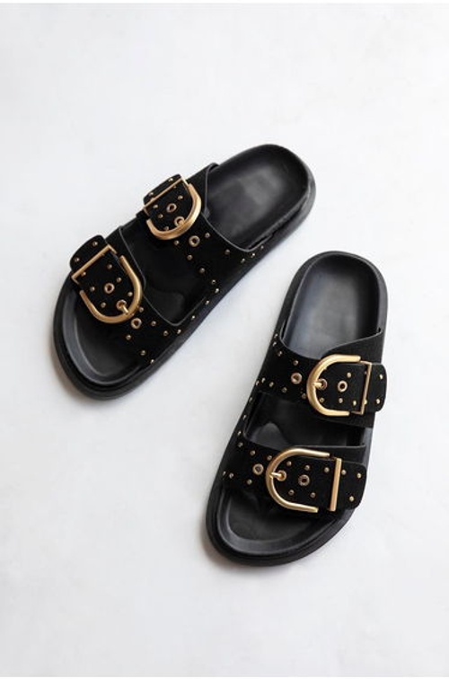 Pella Women's Drop Detail Daily Suede Comfort Slippers Black product thumbnail 2