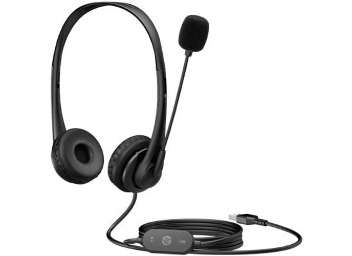 HP Stereo USB G2 Noise-Cancelling Mic with Vegan Leather Earcups, Flexible 3.5Mm Audio Jack, Laptop/Pc/Office/Home Use, in-Line Volume Control product thumbnail 2