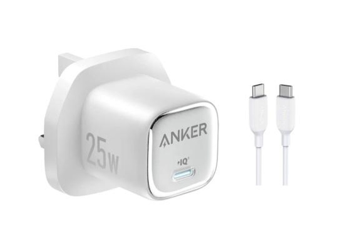 Anker 25W USB C Charger Block, Compact and Foldable, Supports PPS Fast Charging for Galaxy S24/Z Fold/Z Flip/Tab, iPhone 17/16 Series, iPad with Cable - White product thumbnail 2