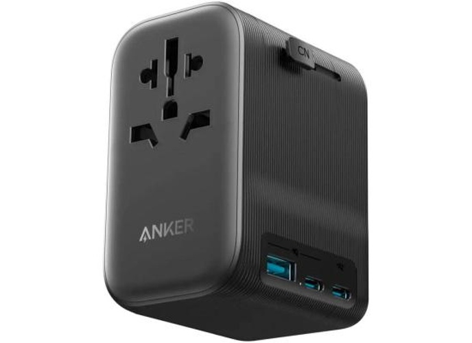 Anker Power Extend 4 - 1 Travel Adapter, 65W Power Delivery, USB-A Port, 2x USB-C Port, AC Outlet, Covers Over 150+ Countries with US, UK, EU, AUS Plugs, Black product thumbnail 2