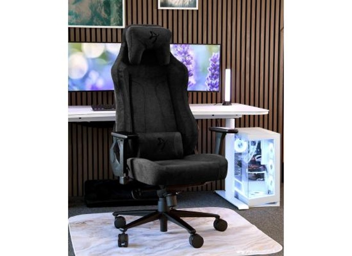 Arozzi Vernazza Soft Fabric Gaming Chair Multi-Dimensional Armrests Rocking & Lock-Tilt Function Adjustable Height & Backrest 3D Armrests - Pure Black product thumbnail 2