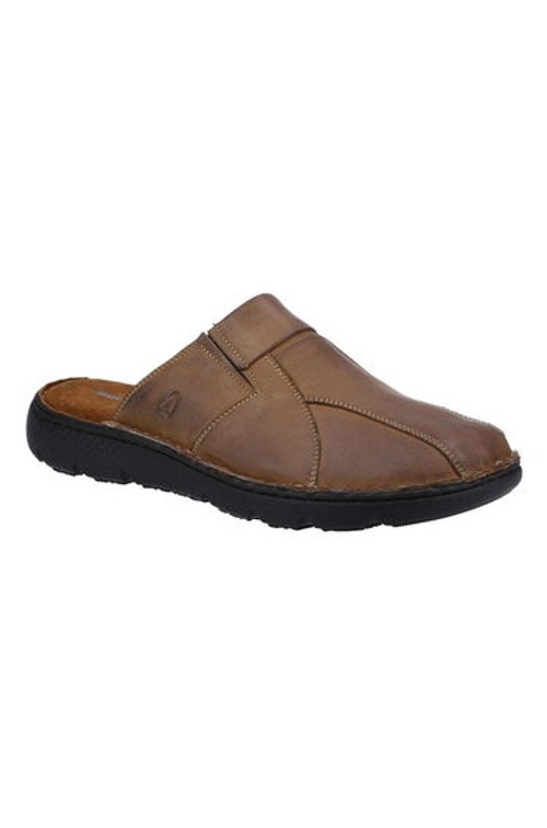 Hush Puppies Mens Carson Leather Mules - Brown