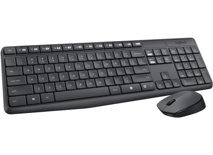 Logitech MK235 Wireless Keyboard & Mouse Combo for Windows Long Battery Life Arabic / English Layout - Black product thumbnail 2