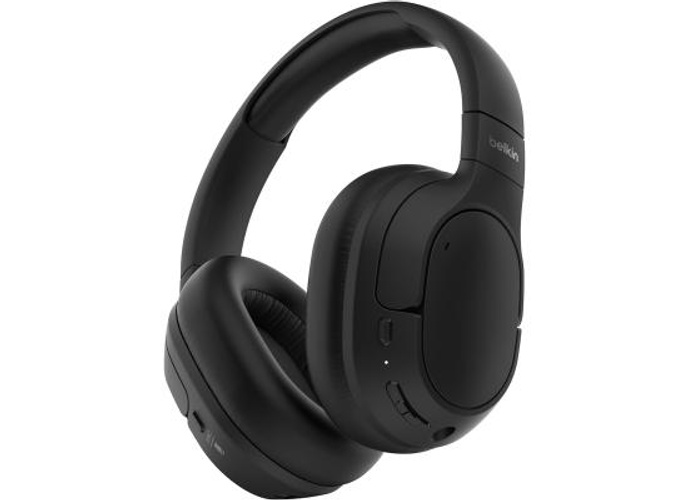 Belkin SoundForm Isolate Active Noise-Cancelling Wireless Headphones, over ear headphones with mic, Bluetooth headphones with 60H playtime, deep bass, CloudCushion ear cups for travel, home, office - Black product thumbnail 2