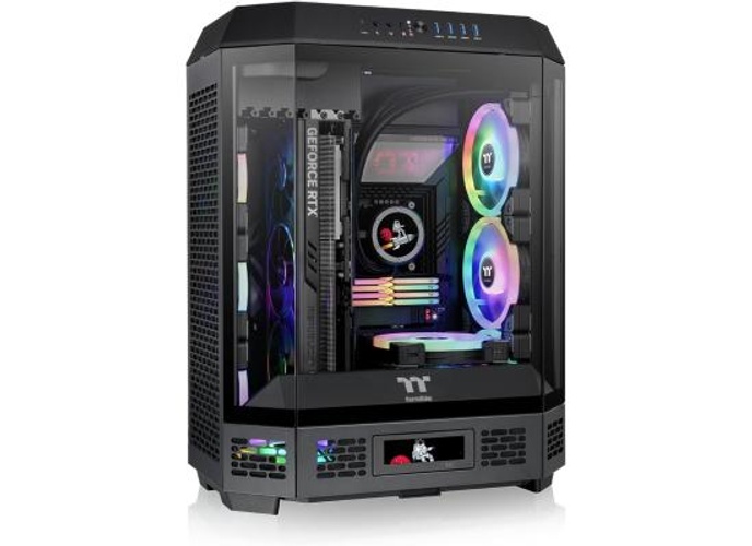 Thermaltake The Tower 600 Mid-Tower 3 Tempered Glass Panels Hidden-Connector Support Motherboard Rotational PCI-e Slots - Black product thumbnail 2