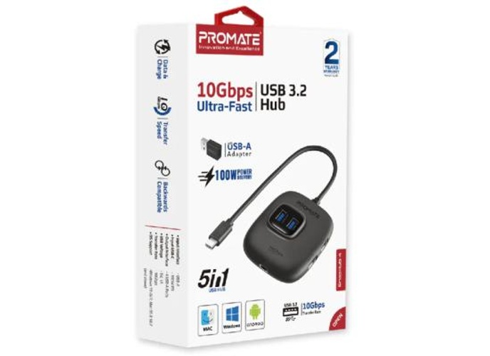Promate SnapHub-4 4 In 1 Ultra Fast USB 3.2 Hub 4 USB-A Ports 10Gbps Transfer Rate 5V 1A Voltage product thumbnail 2