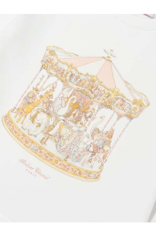 Girls Carousel Sweatshirt in Ivory product thumbnail 3