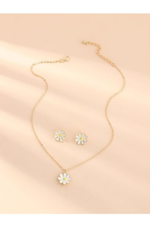 Pack of 2 - Flower Pendant Necklace with Earrings product thumbnail 2