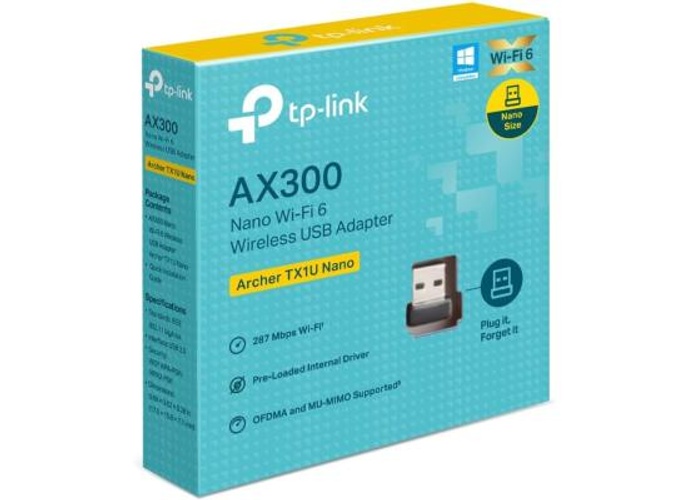 TP-Link Archer TX1U Nano WIFI 6 AX300 Wireless USB Adapter Built-In Antenna, Plug & Play, AP Mode, USB 2.0 Interface, MU-MIMO & OFDMA Support, Black product thumbnail 2