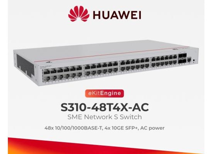Huawei eKit S310-48T4X L2+ Managed Switch 48 Port Gigabit, 4 SFP+ 10G, VLAN, Static Route, PBR, IGMP, DHCP Snooping, LACP, VRRP, Port Security, Cloud Managed product thumbnail 2