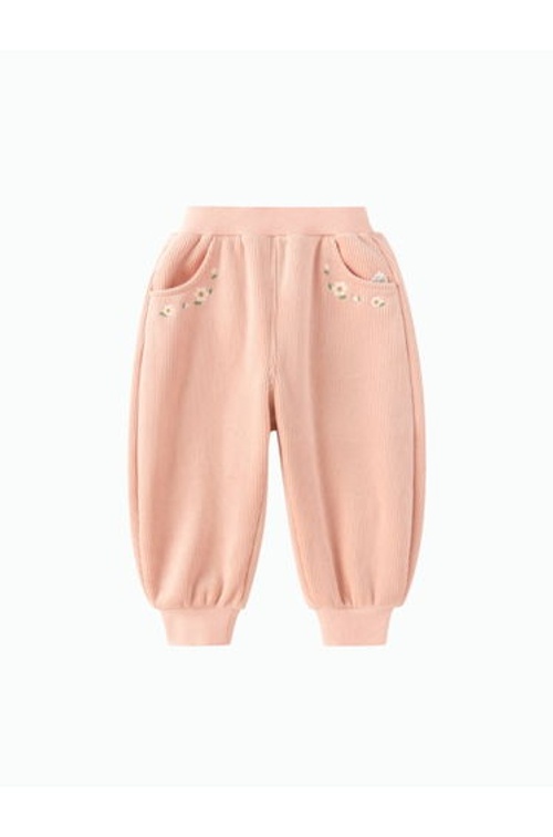 Girls' Jogger Pants with Embroidered Flowers product thumbnail 4