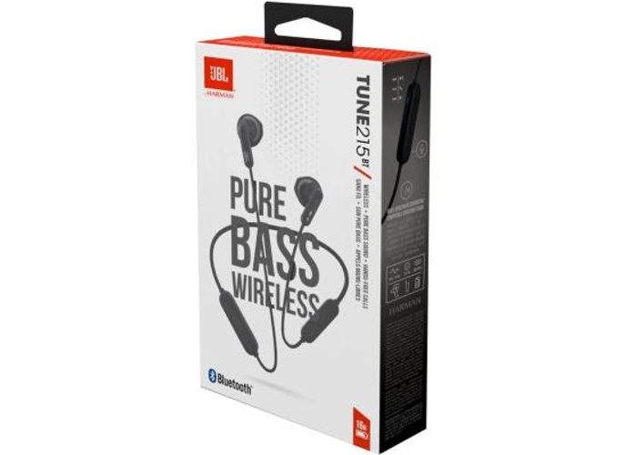 JBL Tune 215BT - Wireless Earbud headphones - Wireless earbud headphones deliver powerful JBL Pure Bass sound in a rainbow of premium finishes. - Black product thumbnail 2