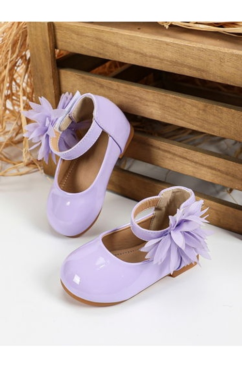 Girls Solid Bow Decoration Ballerina Shoes product thumbnail 2