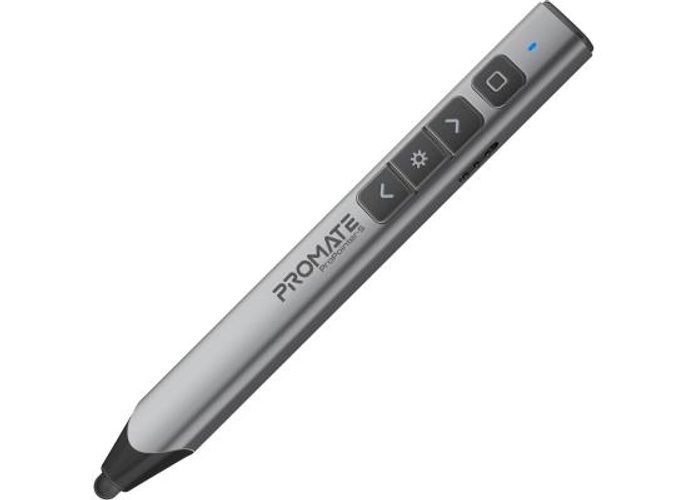 Promate Wireless 2-in-1 Presenter with Multifunctional Stylus, 2.4GHz RF Connectivity, Brilliant Green 200m Laser Pointer, 50m Range, One-Touch Presentation Control - Black product thumbnail 2