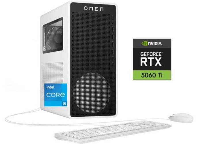 HP OMEN 16L TG03-0154 Gaming Desktop PC 14Gen Intel Core i5 10-Cores w/ Nvidia RTX 5060 TI 8GB DDR6 & Windows 11 - White product thumbnail 2