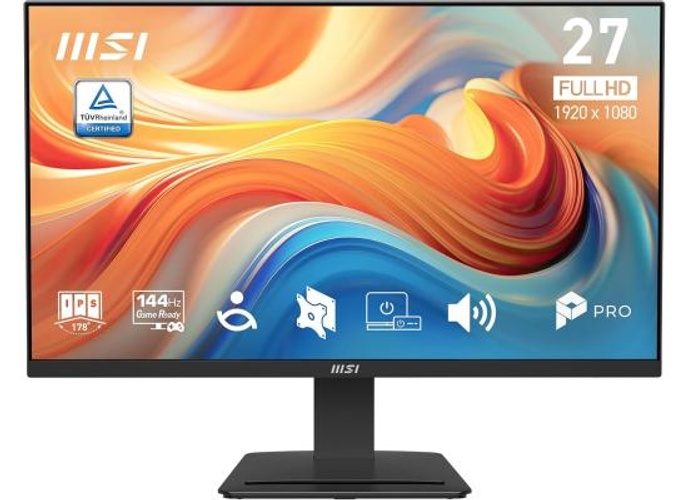 MSI PRO MP273 E14A 27" IPS Full HD 144Hz 1ms Less Blue Light PRO VESA Mountable Built-in Speakers Tilt-Adjustable HDMI & DP - Black product thumbnail 2