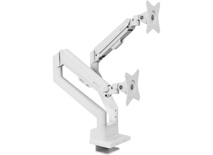 Arozzi Alzare Neo Duo Gas Spring Dual Monitor Arm Support up to 9KG 360° Screen Rotation Adjustable Height & Full Motion - White product thumbnail 2