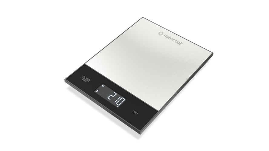 NUTRICOOK Digital Kitchen Scale | 5kg Capacity | Tare Function - Silver