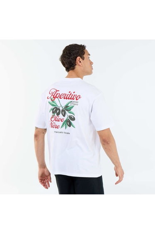 Short-sleeved T-shirt with front & back prints and embroidery WHITE product thumbnail 3