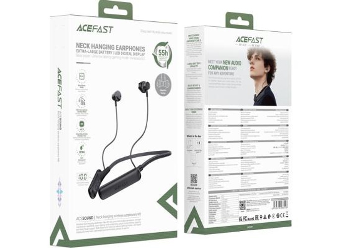 ACEFAST N8 Neck Hanging Wireless Earphones IPX4 Waterproof LED Display Bluetooth-compatible Earphones - Balck product thumbnail 2