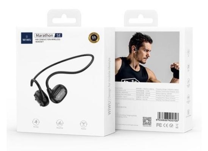 WiWU Marathon SE Air Conduction Sport Earphones Up To 6H hours HD Sound Quality Wireless Headset for Outdoor Running Cycling - Black product thumbnail 2