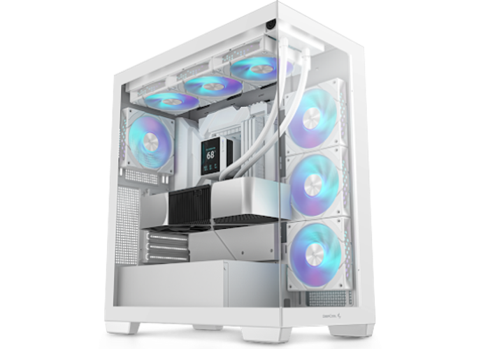 DeepCool CG580 4F Panoramic ATX Mid-Tower Case 4x Pre Installed Fans Single Chamber, Support Back Connectors & Up to 2x 360mm Radiators, Front 2x USB3.0 , White product thumbnail 2