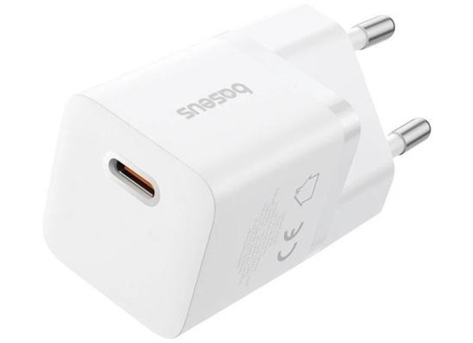 Baseus GaN5 Fast Charger (mini) 1C 25W EU Cluster Supports PPS, PD 3.0, QC 3.0 - White product thumbnail 2