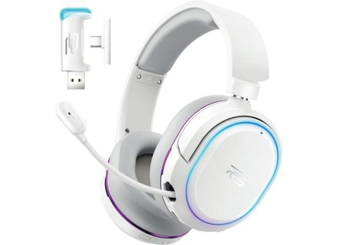 Proove Rapture Wireless Gaming Headphones Maximum Practicality and Powerful Sound, up to 34 hours, 2.4GHz, Bluetooth 5.0, AUX - White product thumbnail 2
