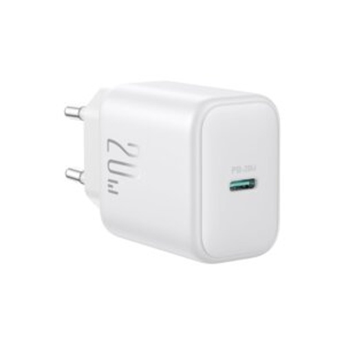 JR-TCF20 شاحن سريع بقدرة 20 واط مع كابل USB-C إلى Lightning – أبيض