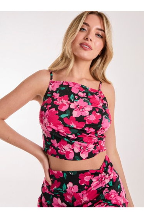 Floral Ruched Cami Top product thumbnail 3