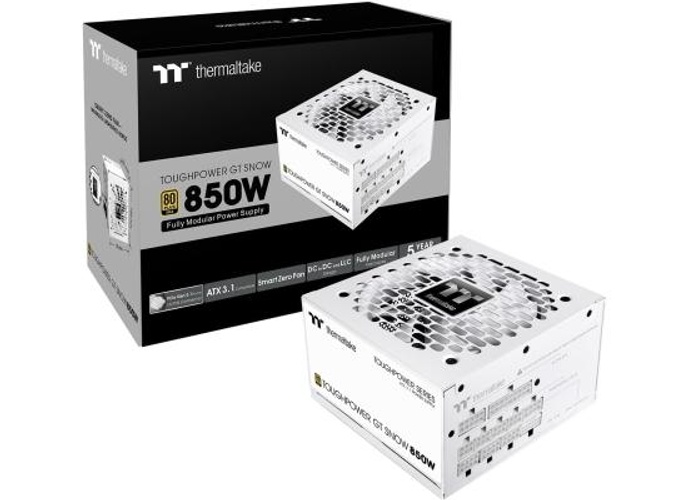 Thermaltake Toughpower GT 850W ATX 3.1 80 Plus Gold Fully Modular Smart Zero Fan; Native 450W PCIe 5.1 Connector , White product thumbnail 2
