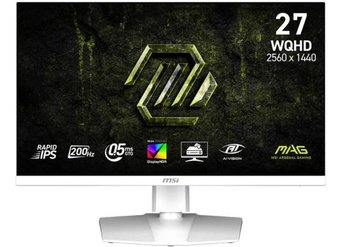 MSI MAG 274QRFW E20 27" Rapid IPS Display, WQHD 2K, 200Hz Refresh Rate, 0.5ms (GtG) Response Time, NVIDIA G-SYNC Compatible, 1.07B Color Display - White product thumbnail 2