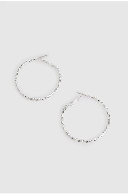 Silver Embellished Large Hoop Earrings product thumbnail 3