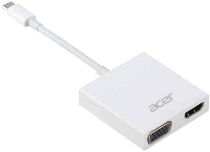 ACER ACB820 USB Type-C to HDMI & VGA 2-in-1 Adapter Support Full HD & 4K Resolution - White product thumbnail 2