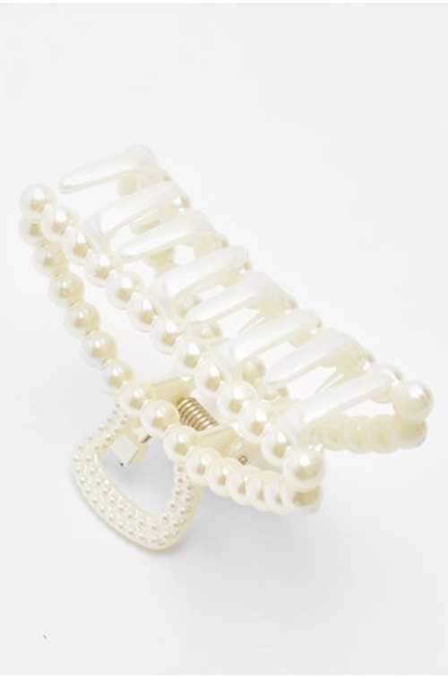 Curved Pearl Claw Clip - cream product thumbnail 3