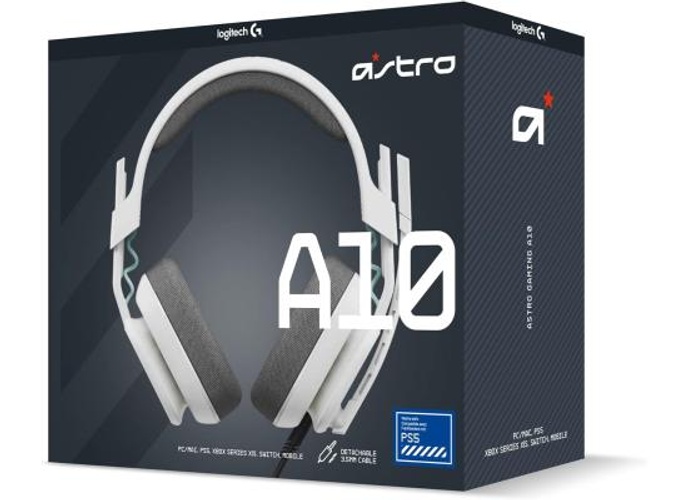 Logitech G Astro A10 Gen 2 Cross-Platform Wired Gaming Headset for PlayStation 5/4, Xbox S|X, Nintendo Switch, PC: 3.5mm Headphone Jack, 32mm Drivers, Flip-to-Mute Mic, Over-Ear - White/PS Edition product thumbnail 2