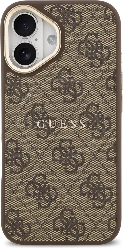 كفر جيس (Guess) مونوغرام سافيانو ماج سيف مع شعار 4G معدني للايفون 16 برو ماكس وسلسلة آيفون 17 - بني product thumbnail 2