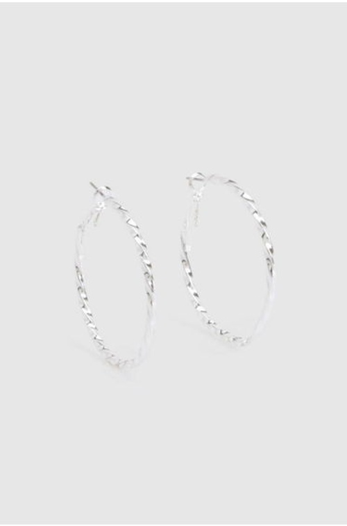 Silver Embellished Large Hoop Earrings product thumbnail 2