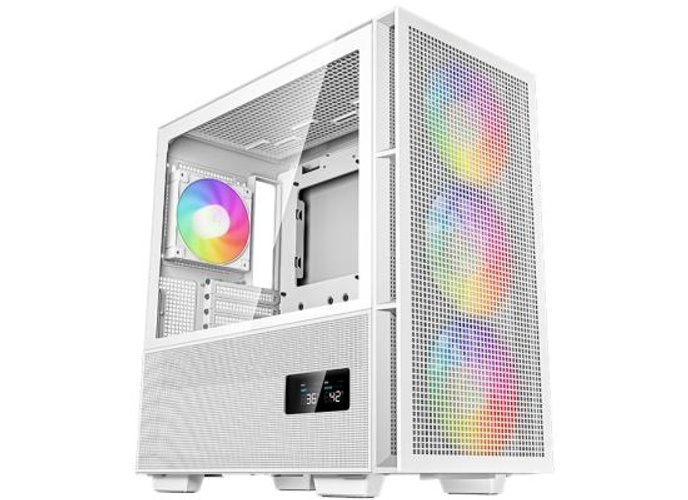Deepcool CH560 Digital Mid Tower High Air Flow w/ 3x140mm + 1x120mm ARGB Fans Real-time Dual Status Digital Display - White product thumbnail 2