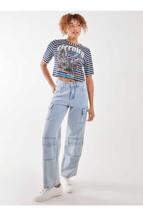 Striped Printed Graphic Tee product thumbnail 2