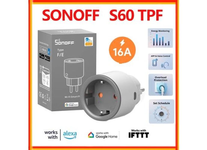 SONOFF S60TPF WiFi Smart Socket 16A 4000W Smart Plug with Current Measurement, Overload Protection, Voice Controlled, Compatible with Alexa/Google Home (WiFi 2.4) product thumbnail 2