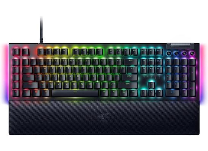 Razer BlackWidow V4 Mechanical 6 Dedicated Macro Keys Magnetic Wrist Rest Doubleshot ABS Keycaps Yellow Switches - Black product thumbnail 2