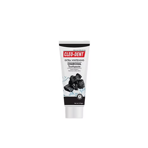Cleo Dent Extra Whitening Charcoal Toothpaste 100g for Oral Care: Advanced Stain Removal Formula, Enamel Strengthening, Fresh Breath, Daily Use for Sensitive Teeth, 12+ Years Old