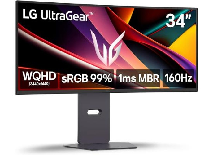 LG Ultragear 34G600A 34” 2K WQHD 1800R Curved 160Hz, 1ms HDR10 99% sRGB Dynamic Action Sync w/ Adjustable Stand & Built-in Speakers product thumbnail 2