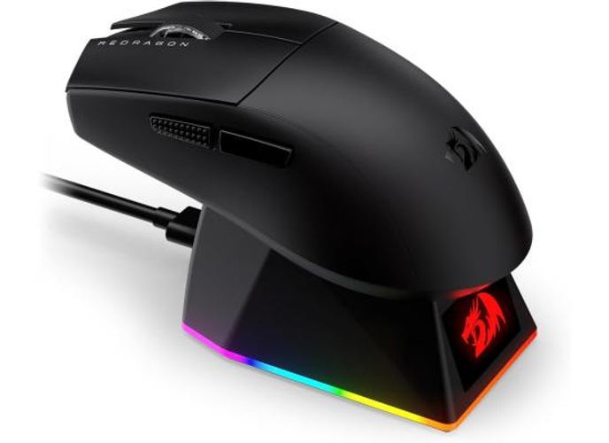 Redragon K1NG M999 Ultra Lightweight Wireless Gaming Mouse with RGB Magnetic Charging Dock, BT/2.4G Wireless/Wired Optical Mice, 45000 DPI, 5 Programmable Buttons for PC/Mac, Black product thumbnail 2